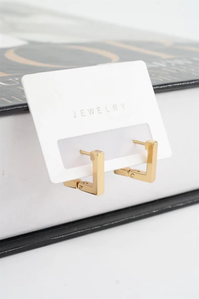 Kadın 316 L Paslanmaz Çelik 1.5 cm Kare Küpe ürün görseli