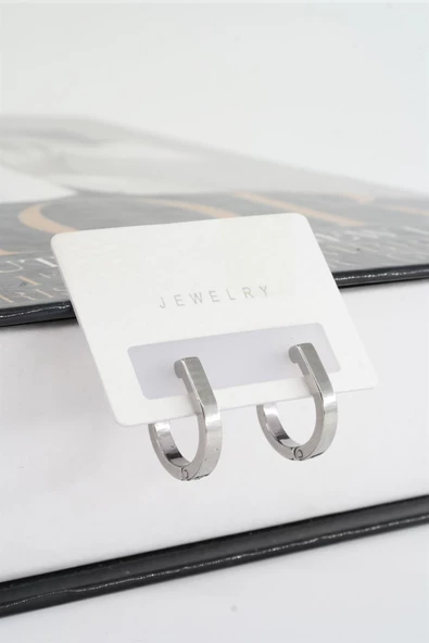 Kadın 316 L Paslanmaz Çelik 2 cm Geometrik Model Küpe ürün görseli