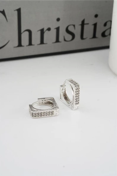Kadın Vip Seri Zirkon Taşlı 1.6 cm Kare Model Küpe