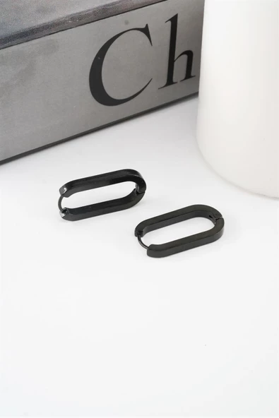 Kadın 316 L Paslanmaz Çelik 2 cm Elips Model Küpe ürün görseli