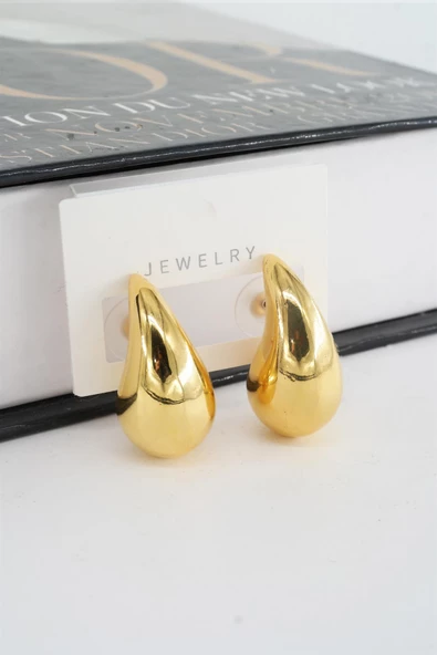 Kadın Vip Seri Su Damlası Model Küpe - Resim 4