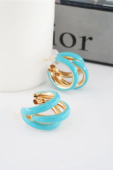 Kadın Vip Seri Kararmaz Mineli Boru Model 2.5 cm Küpe - Resim 3