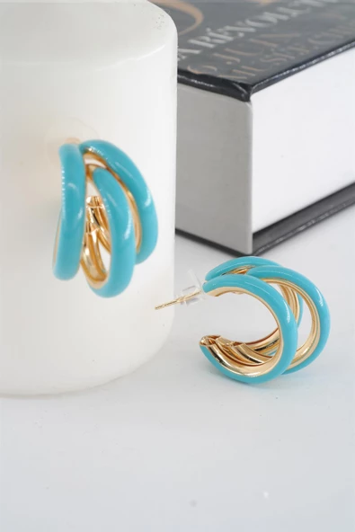 Kadın Vip Seri Kararmaz Mineli Boru Model 2.5 cm Küpe - Resim 2