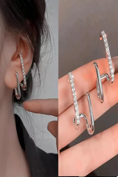 Kadın Vip Seri Mix Zirkon Taşlı Küpe ürün görseli