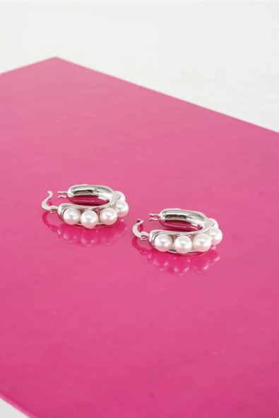 Kadın Vip Seri Suni İncili Küpe Seti - Resim 2