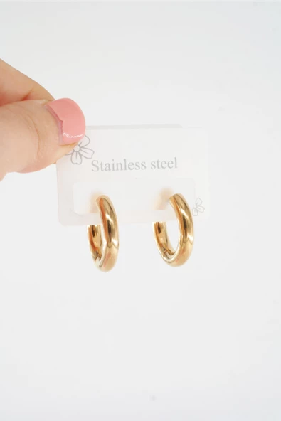 Kadın Vip Seri 316 L Paslanmaz Çelik Bombeli 2.2 cm Halka Küpe ürün görseli