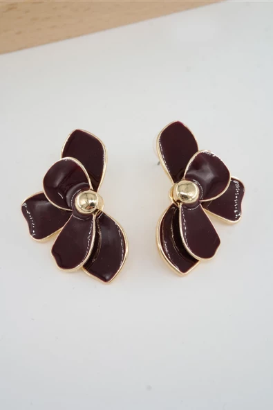 Kadın Vip Seri Çiçek Model Mineli Küpe Seti - Resim 2