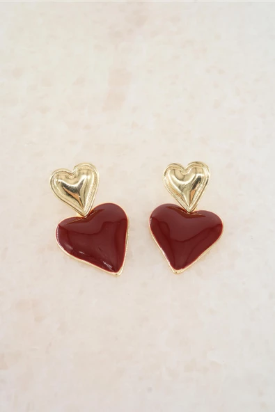 Kadın Vip Seri Mineli Kalp Figürlü Küpe Seti - Resim 2