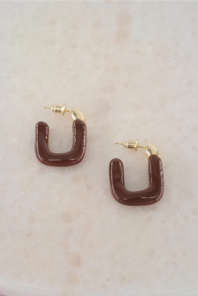 Kadın Vip Seri Dikdörtgen Model Mineli Küpe Seti - Resim 2