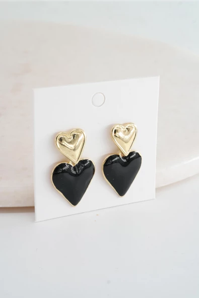 Kadın Vip Seri Mineli Kalp Figürlü Küpe Seti ürün görseli