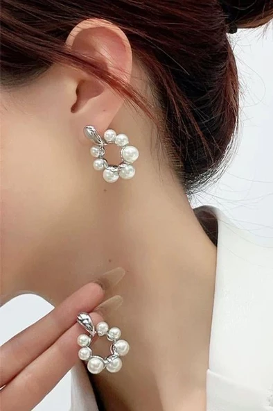 Kadın Vip Seri Suni İncili Özel Tasarım Marka Küpe Seti ürün görseli