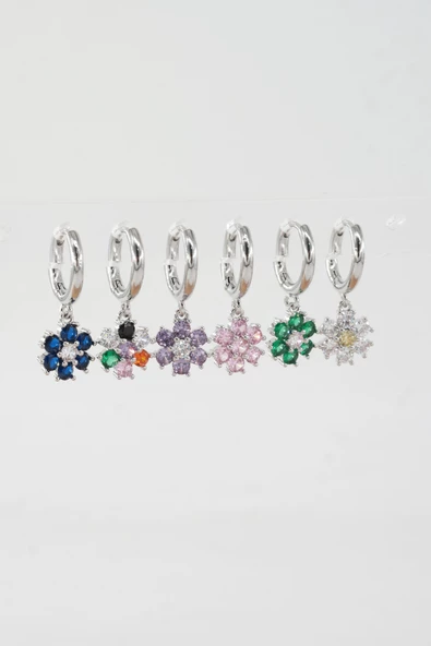 Kadın Vip Seri Özel Tasarım Baget Zirkon Taşlı 6'lı Küpe Seti - 2