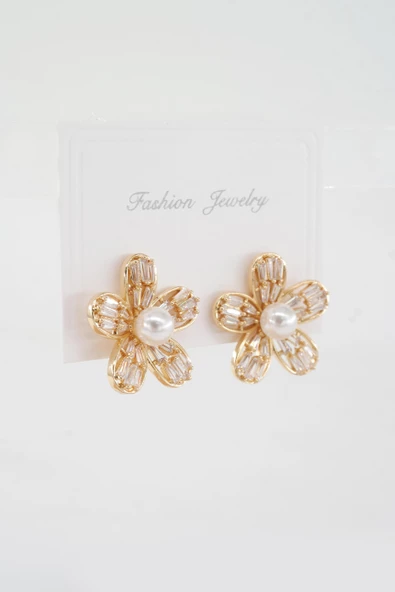 Kadın Vip Seri Özel Tasarım Baget Zirkon Taşlı Küpe Seti ürün görseli