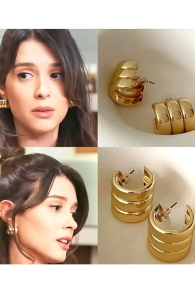 Kadın Özel Tasarım Boru Model 2'li Küpe