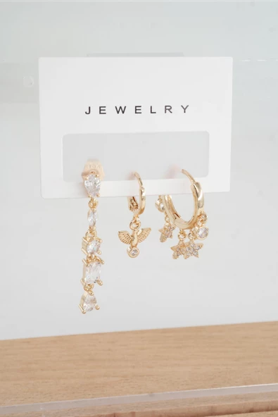 Kadın Vip Seri Anti alerjenik 3'lü Küpe YSX001 ürün görseli