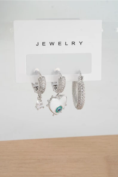 Kadın Vip Seri Anti alerjenik 3'lü Küpe YSX0012 ürün görseli