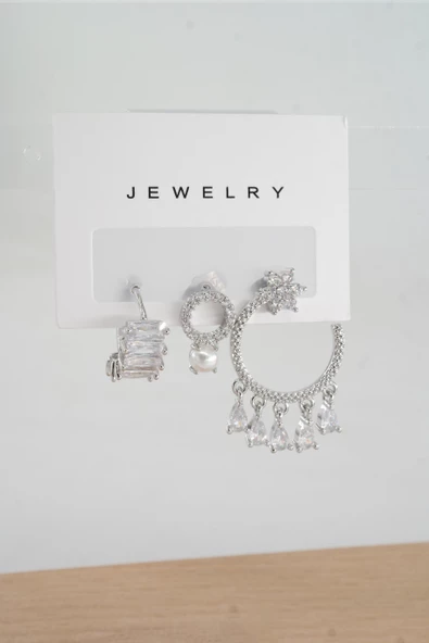 Kadın Vip Seri Anti alerjenik 3'lü Küpe YSX0020 ürün görseli