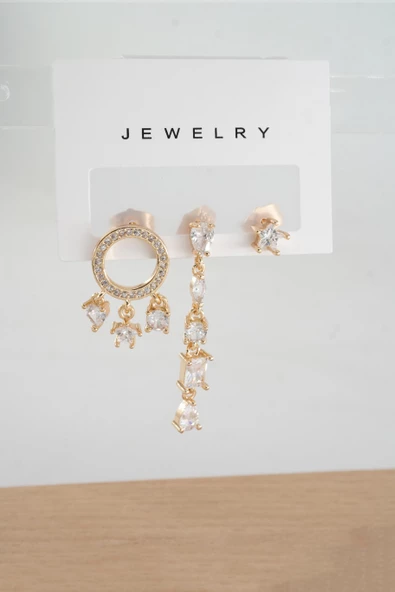 Kadın Vip Seri Anti alerjenik 3'lü Küpe YSX0014 ürün görseli