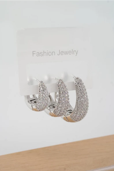 Kadın Vip Seri Zirkon Taşlı 3 Boy 3'lü Küpe Seti ZRK003 - Resim 2