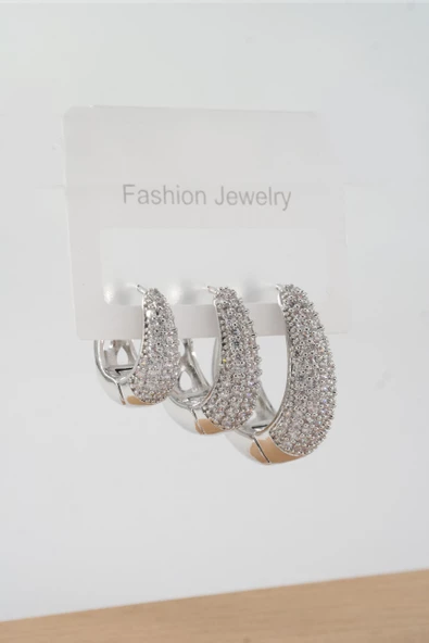 Kadın Vip Seri Zirkon Taşlı 3 Boy 3'lü Küpe Seti ZRK003 ürün görseli