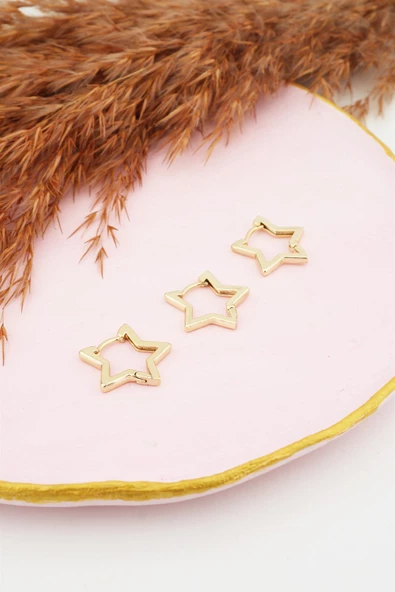 Kadın 3'lü Yıldız Figürlü Zirkon Set Küpe - Resim 2