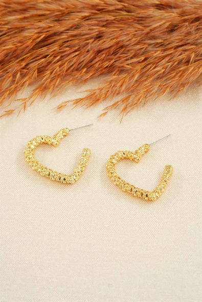 Kadın Büyük Kalp Figürlü Küpe - Resim 2