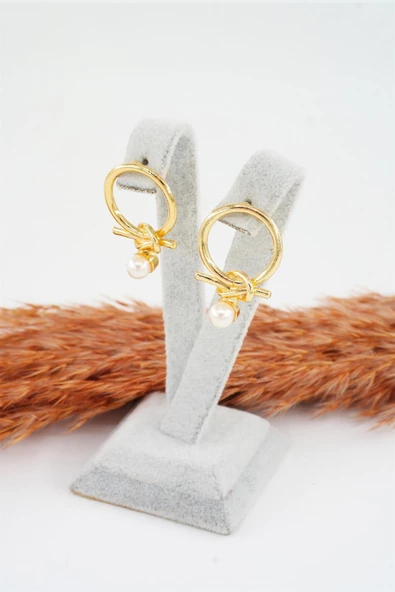 Kadın Özel Tasarım Suni İncili Sallantılı  Küpe - Resim 2