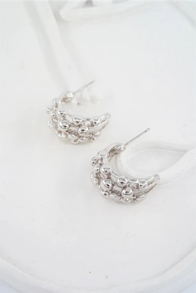 Kadın Özel Tasarım 2 cm Bubble Küpe - Resim 2