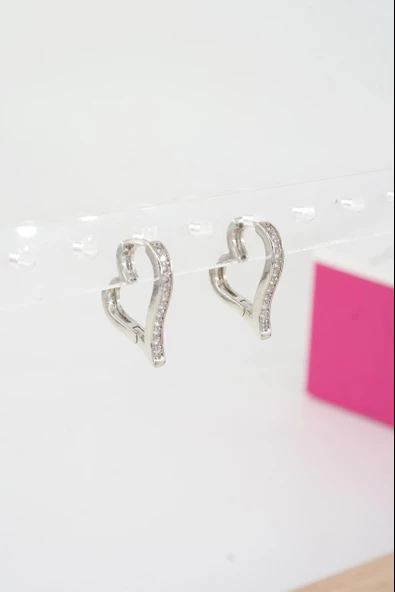 Kadın Özel Tasarım Zirkon Taşlı 2'li Minimal Küpe ürün görseli