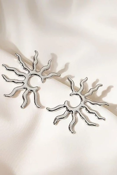 Kadın Özel Tasarım Güneş Figürlü Küpe 001 - Resim 3