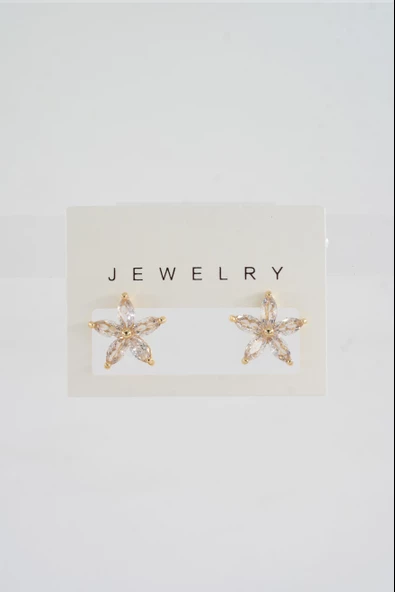 Kadın Özel Tasarım Zirkon Taşlı 2'li Minimal Küpe - Resim 3