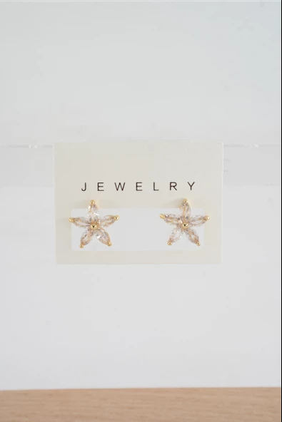 Kadın Özel Tasarım Zirkon Taşlı 2'li Minimal Küpe - Resim 4