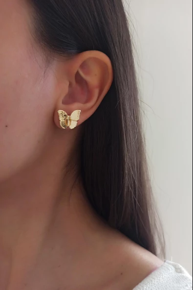 Kadın Özel Tasarım 2 cm Kelebek Model Küpe zyna005 ürün görseli