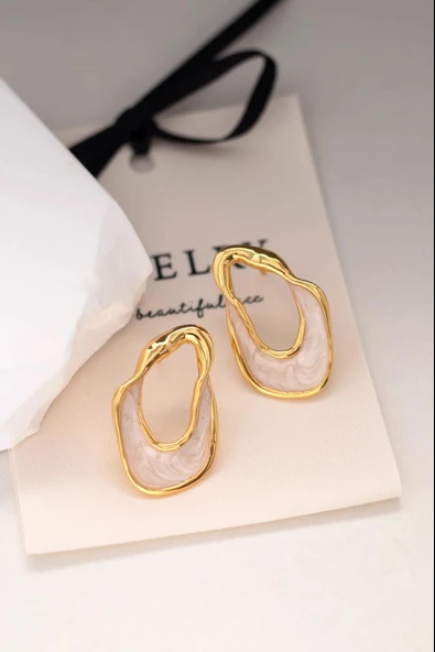 Kadın Özel Tasarım Mineli 3 cm Küpe 0001 - Resim 2