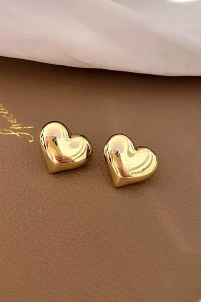 Kadın Özel Tasarım Mini Kalp Model 1.9 cm Küpe - Resim 4