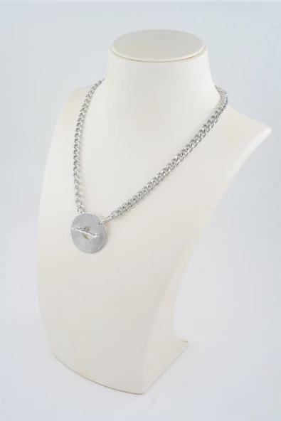 Kadın Özel Tasarım Prenses Zincirli Yuvarlak Figürlü Kolye - Resim 2