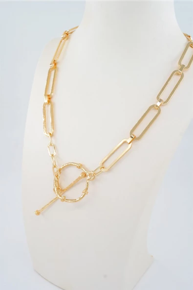 Kadın Özel Tasarım Önden Kilit Detaylı Zincir Kolye - Resim 2