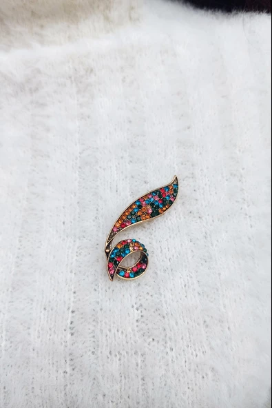 Kadın Özel Tasarım Tilki Kuyruk Figürlü Broş - Resim 2