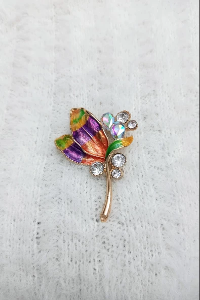 Kadın Özel Tasarım Baget Zirkon Taşlı Broş 0002 ürün görseli