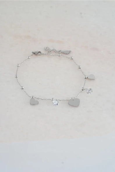 Kadın 316 L Kararmaz Anti Alerjenik Çelik Halhal Zy00025 - Resim 3