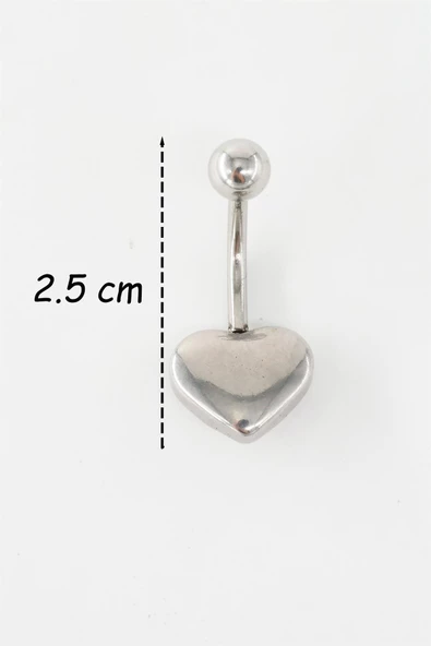 Kadın 316L Anti Alerjenik  Kalp Figürlü Göbek Piercing