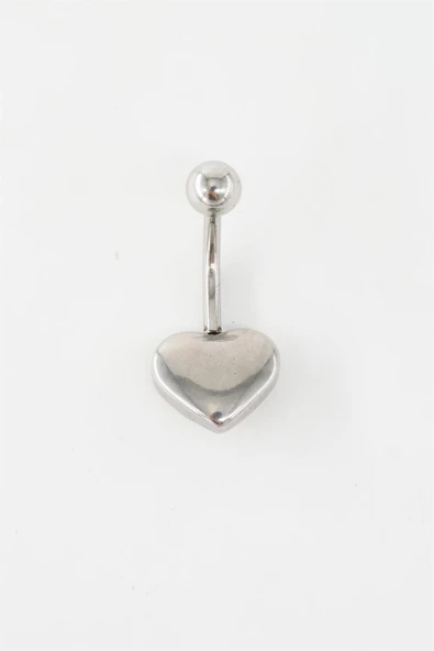 Kadın 316L Anti Alerjenik  Kalp Figürlü Göbek Piercing - 2