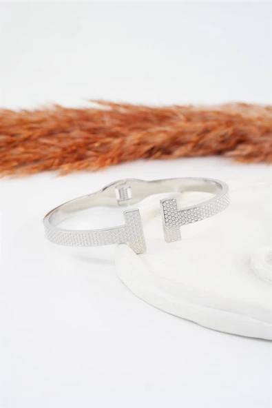 Kadın 316 L Paslanmaz Çelik Anti Alerjenik Çelik Bileklik - Resim 2