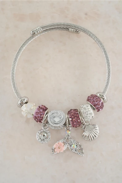 Kadın 316 L Çelik Karışık Figürlü Charm Bileklik   STP004 ürün görseli