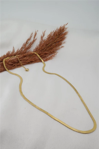 Kadın Çelik Kararmaz 60 Cm Gold Renk İtalyan Zincir Kolye