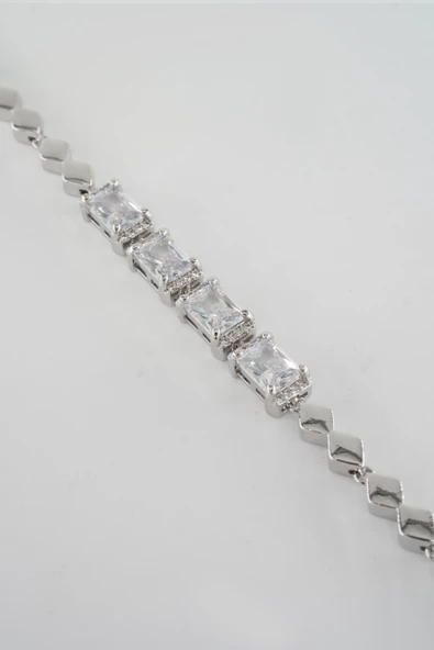 Kadın Vip Seri Çelik Zirkon Taşlı Bileklik ZRK0046 - Resim 2