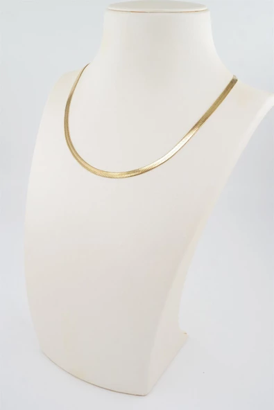 Kadın 316L Çelik 40 cm Gold Renk İtalyan Zincir  Kolye - Resim 4