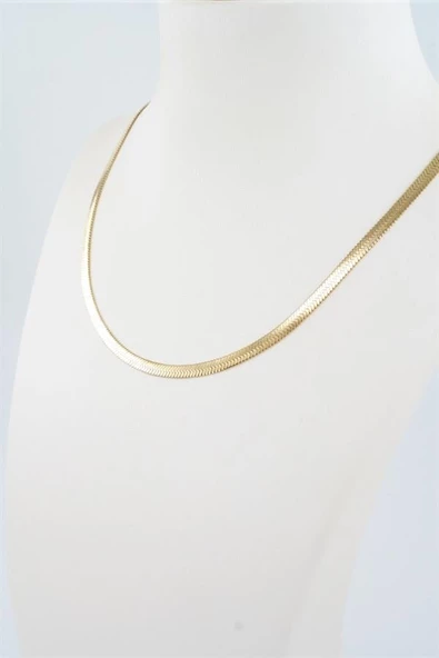 Kadın 316 L Paslanmaz Çelik 60 cm Gold Renk İtalyan Zincir  Kolye - Resim 2
