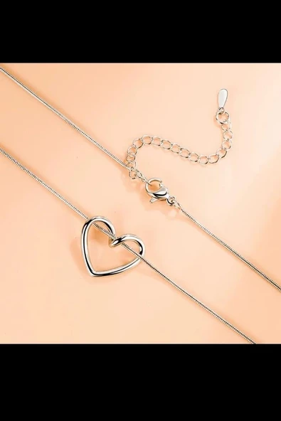 Kadın Vip Seri 316 L Paslanmaz Çelik Kalp Figürlü Kolye Stl - Resim 3