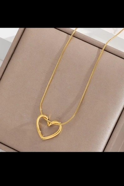 Kadın Vip Seri 316 L Paslanmaz Çelik Kalp Figürlü Kolye Stl1 - Resim 4